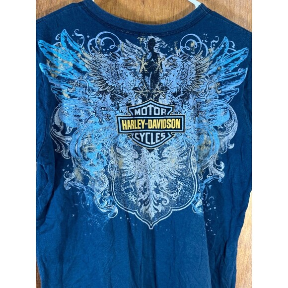 2010‎ Harley Davidson Motorcycles Mann’s Columbus Indiana Shirt Women’s XL USA - Picture 10 of 10